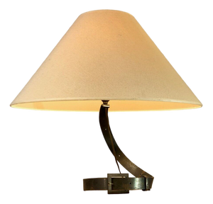 Brutalist Iron Belt Table Lamp, France, 1950s