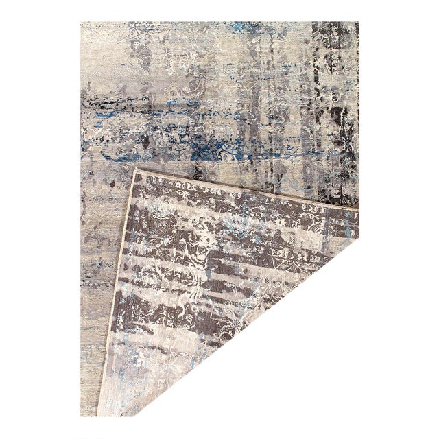Modern Pasargad DC Gray Color Fine Hand Knotted Modern Rug For Sale - Image 3 of 3