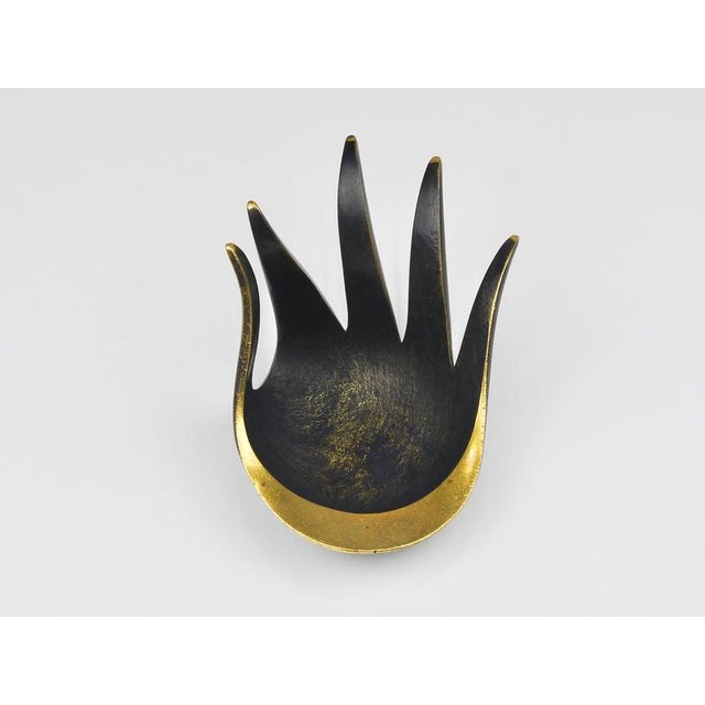 Sculptural Brass Hand Bowl by Walter Bosse for Herta Baller, Austria, 1950s For Sale - Image 9 of 13