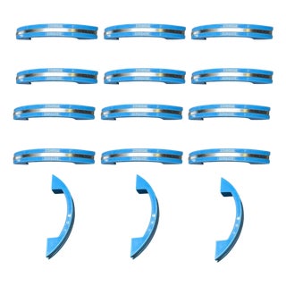 1930s Art Deco Ocean Blue Bakelite Drawer Pulls W/ Chrome Strip, Set of 15 For Sale