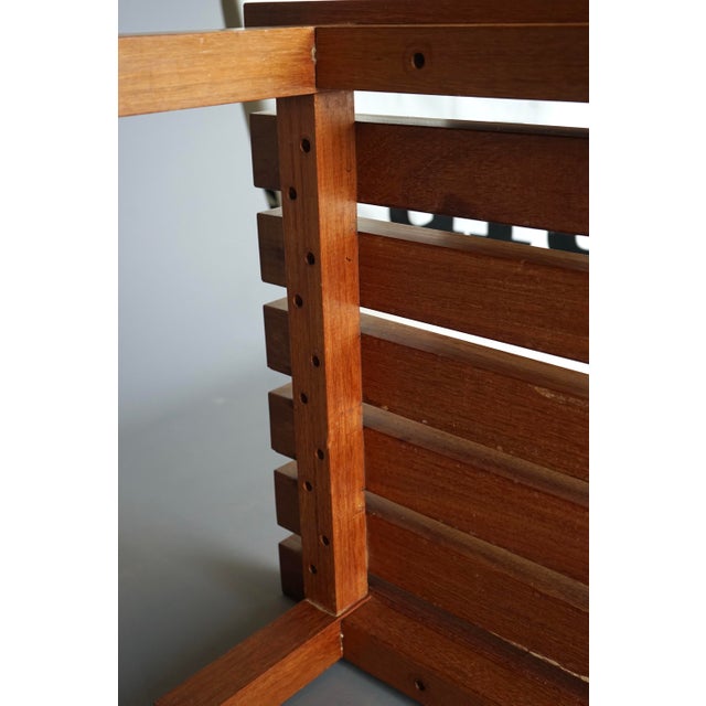 Mid-Century Slatted Teak Low Bench, 1960s For Sale - Image 14 of 18