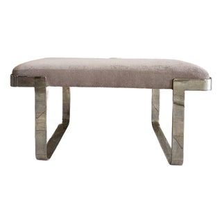 1970s Style of Tri-Mark Milo Baughman Modern Design Chrome Bench For Sale