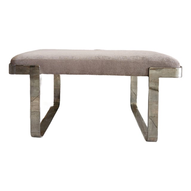 1970s Style of Tri-Mark Milo Baughman Modern Design Chrome Bench For Sale