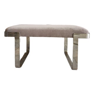 1970s Style Tri-Mark Milo Baughman Modern Design Chrome Bench For Sale