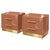 Terracotta Murano Glass Bedside Cabinets on Brass Plinth from Justfurnituress SRL, Set of 2 For Sale - Image 9 of 9