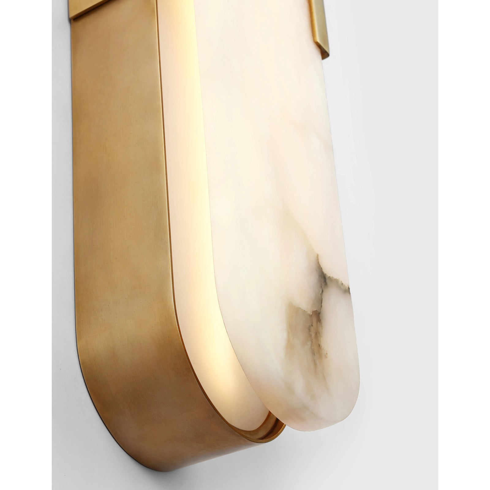 Kelly Wearstler for Visual Comfort Signature Melange 28" Elongated Sconce in Antique-Burnished Brass with Alabaster