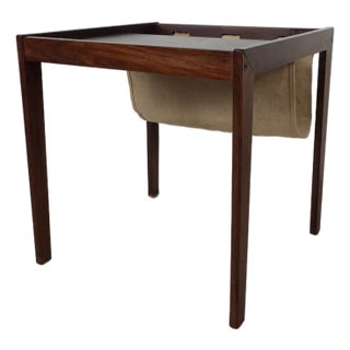 Danish Modern Rosewood Magazine Table With Canvas For Sale