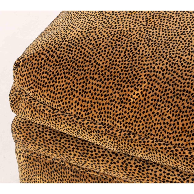Late 20th Century Cheetah Print Upholstered Ottoman For Sale - Image 5 of 6