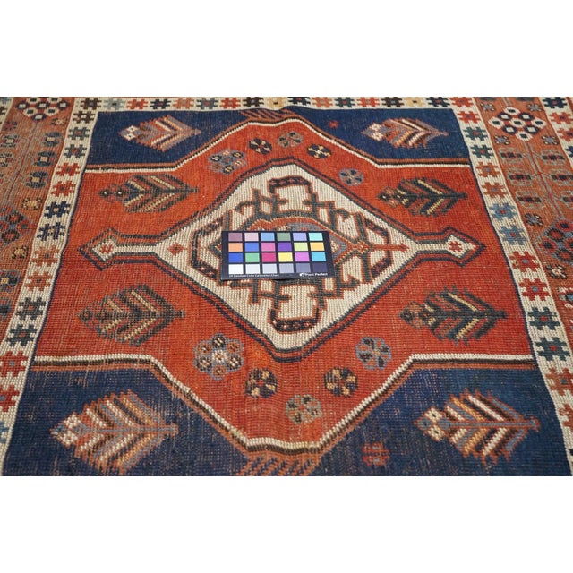 Antique Kazak Rug 3'5'' x 4'0'' For Sale - Image 11 of 12