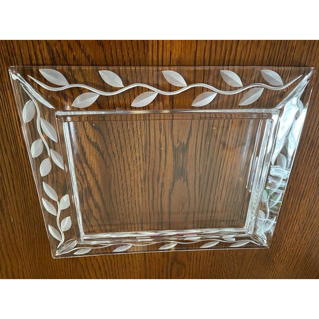 Three Piece Set Labrazel Crystal Vine Collection Soap Dispenser Tray Canister For Sale - Image 10 of 10