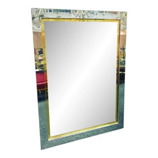 1970s Romeo Rega Modern Chrome & Brass Mirror For Sale