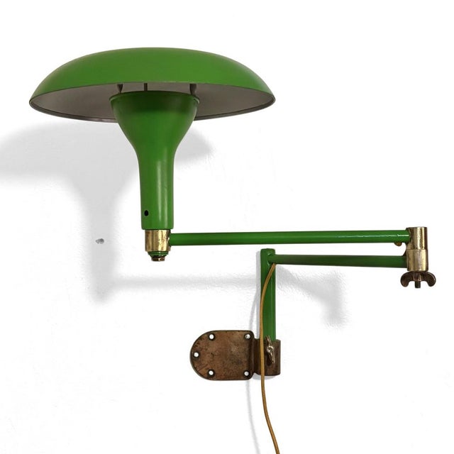 Modernist Adjustable Wall Lamp in Steel and Brass from Upsala Armaturfabrik, Sweden, 1940s For Sale - Image 15 of 15