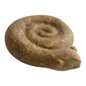 Vintage African Curled Snake Figurine