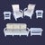McGuire Style Vintage Six Piece Patio Set includes: Sofa, Chair, Rocker, Coffee Table, Two Side Tables in Excellent...
