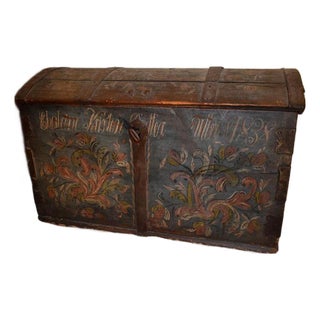 19th Century Telemark Type Rosemaling Trunk For Sale