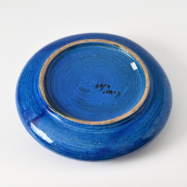 Ceramic Liberty Blue Bowl by Aldo Londi for Bitossi, 1960s For Sale - Image 7 of 12