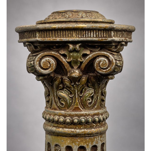 Late 19th Century Corinthian Column Candlesticks a Pair , For Sale - Image 4 of 12