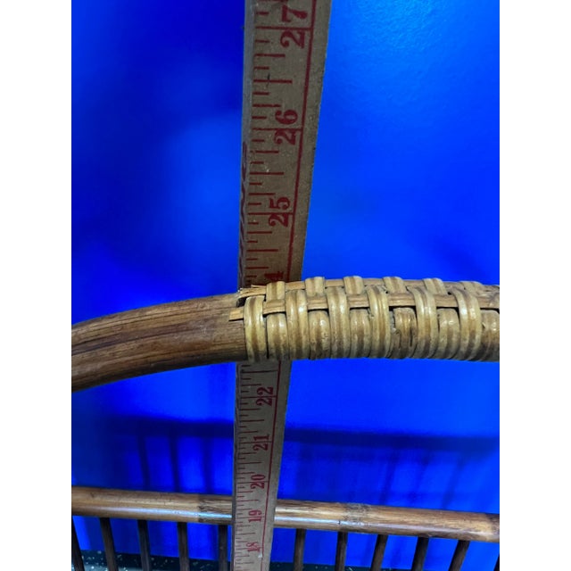 Mid-Century Modern MidCentury Modern Rattan Magazine Rack For Sale - Image 3 of 10