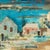 Blue Vintage Modernist Painting of a Bermuda Bayscape by Alfred Birdsey For Sale - Image 8 of 12