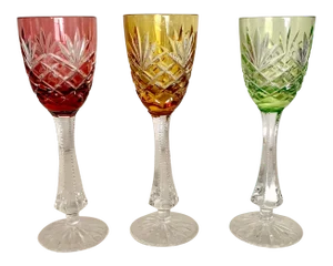 Faberge Cased Crystal Cordial Glasses - Set of 3