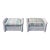 Lloyd Loom White Wicker Ottomans With Green Plaid Cushions—A Pair For Sale