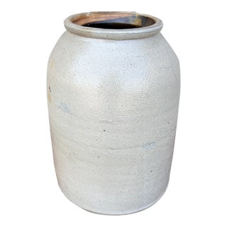 Antique American Salt Glazed Stoneware Crock, Circa 1860–1880 For Sale