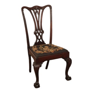 Antique Chippendale Style Mahogany Ball & Claw Side Chair For Sale