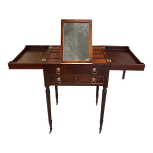 A Regency Style Carved Mahogany Beau Brummel Gentlemans Vanity Desk