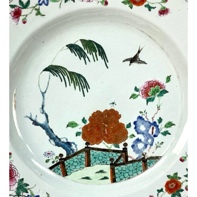 Large Chinese Export Qing Famille Rose Porcelain Charger For Sale - Image 4 of 7