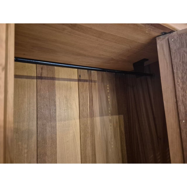 Antique Satin Walnut Mirrored Wardrobe For Sale - Image 14 of 18