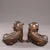 Bronze Pair of Antique Gilt Bronze Pixiu Statues, Mythical Beast Figures, 1.37kg For Sale - Image 8 of 9