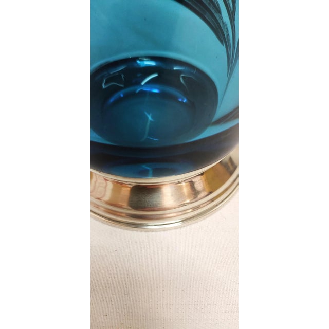 Blue & Silver Glass Vase, France, 1950s For Sale - Image 11 of 17