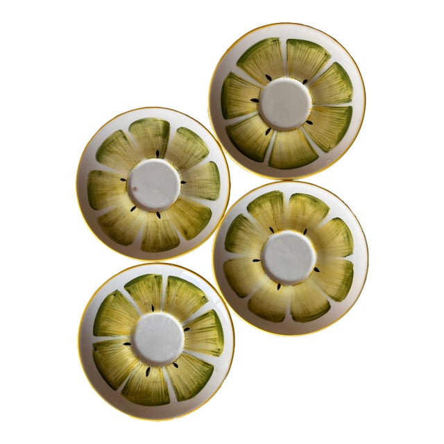 Italian Hand Painted Fruit Saucer Plates - Set of 4 For Sale