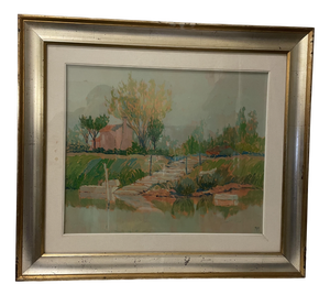 Mion Antonio, La Riva, 1978, Oil on Panel, Framed