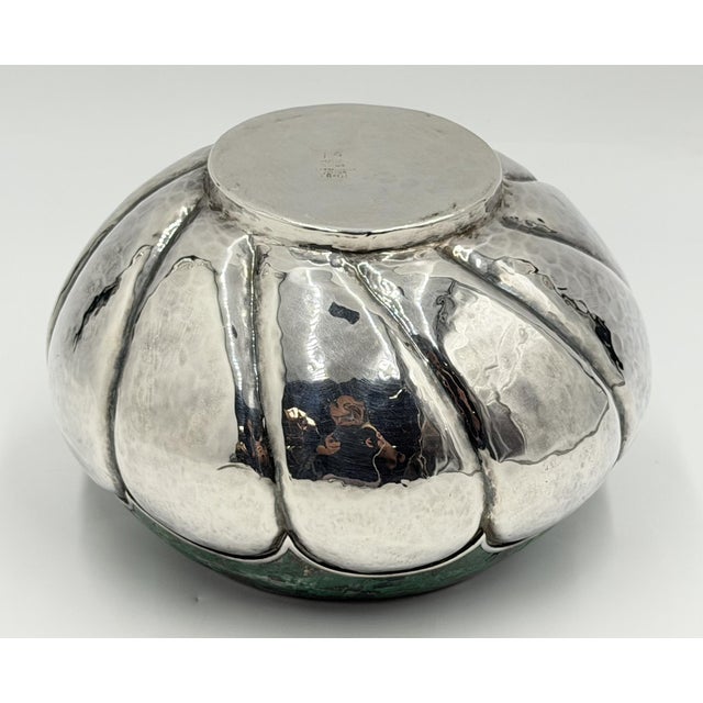 Mid 20th Century Los Castillo Taxco Malachite Silver Plate Lidded Bowl, Mexican Modernist Silver For Sale - Image 15 of 18