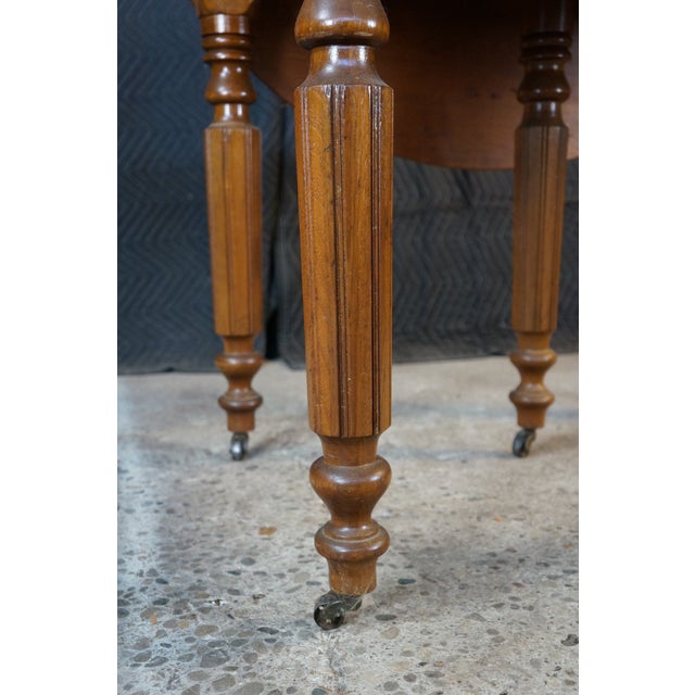 Wood Antique American Victorian Mahogany Drop Leaf Dining Table Expandable Console For Sale - Image 7 of 18
