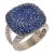 Contemporary 3.00 Carat Sapphire Diamond 18k White Gold Ring, Size 4.25 For Sale