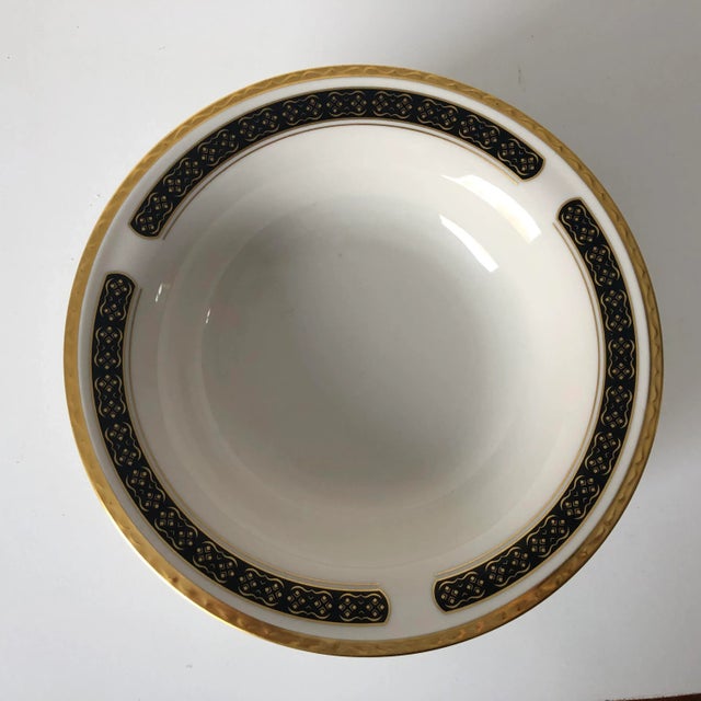 Traditional 89�s Black Sapphire China by Pickard Soup Bowls S/5 For Sale - Image 3 of 7