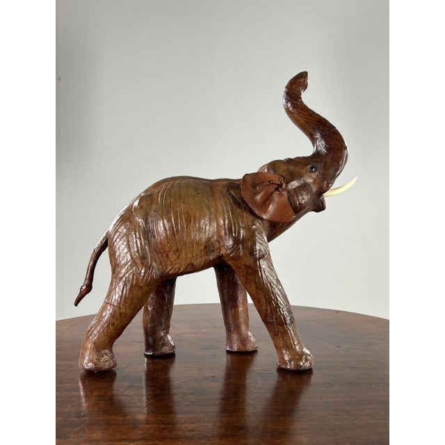 Vintage Leather Elephant Figure For Sale - Image 6 of 13