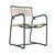 Brown Jordan Walter Lamb Aluminum Arm Chair in Forest Green with Pebble Strapping For Sale
