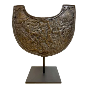 19th C Grand Tour Roman Style Iron Gorget on Stand