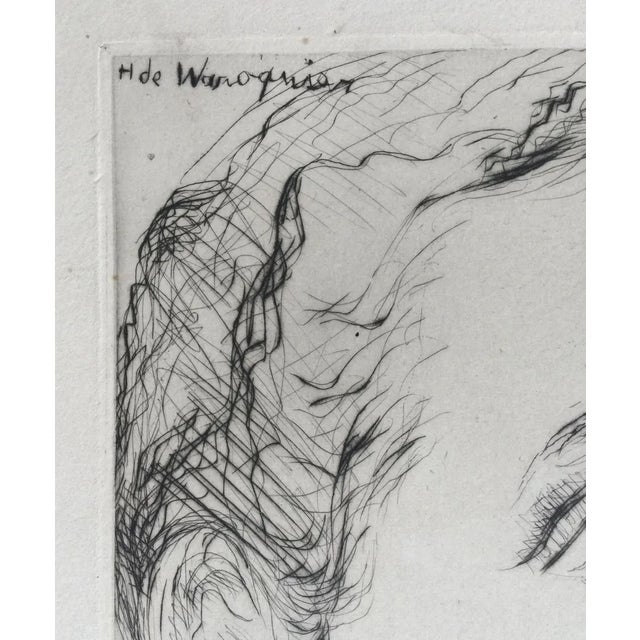 Modern Henry De Waroquier, Portrait of a Man, 1945, Engraving For Sale - Image 3 of 6