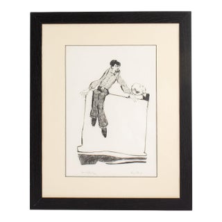 1969 “Commentary” Charcoal Drawing by James L. Bruch For Sale