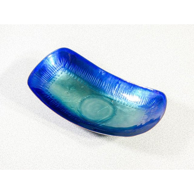 Blue Enamelled Copper Coin Tray from Studio Laurana For Sale - Image 8 of 14