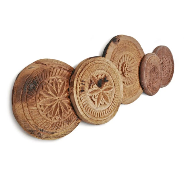Indian Vintage Mid 20th Century Chapati Wood Stamp For Sale - Image 3 of 6