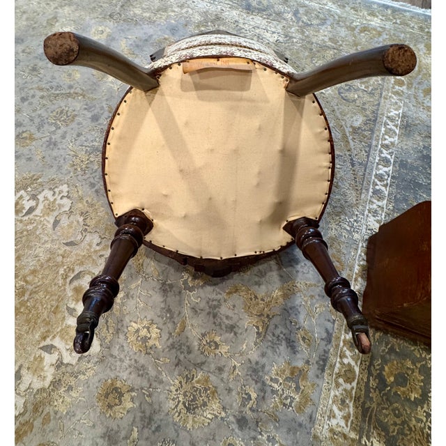 19th C Victorian Walnut Parlor Chairs, Set of Two For Sale - Image 15 of 18