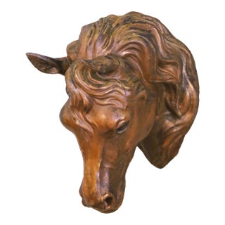 19th Century French Zinc Horse Head Trade Sign Wall Sculpture For Sale