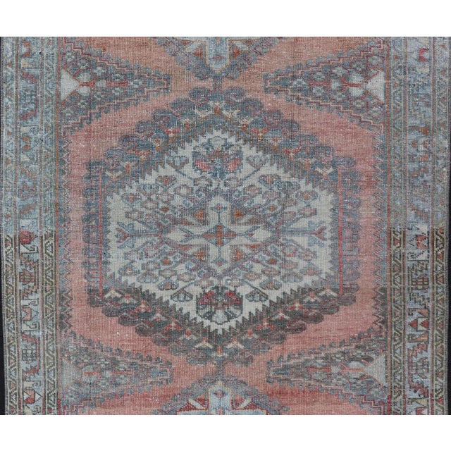 Vintage Hand-Knotted Persian Hamadan Rug With Sub-Geometric Medallion Design 3'4 X 5'0 For Sale In Atlanta - Image 6 of 10
