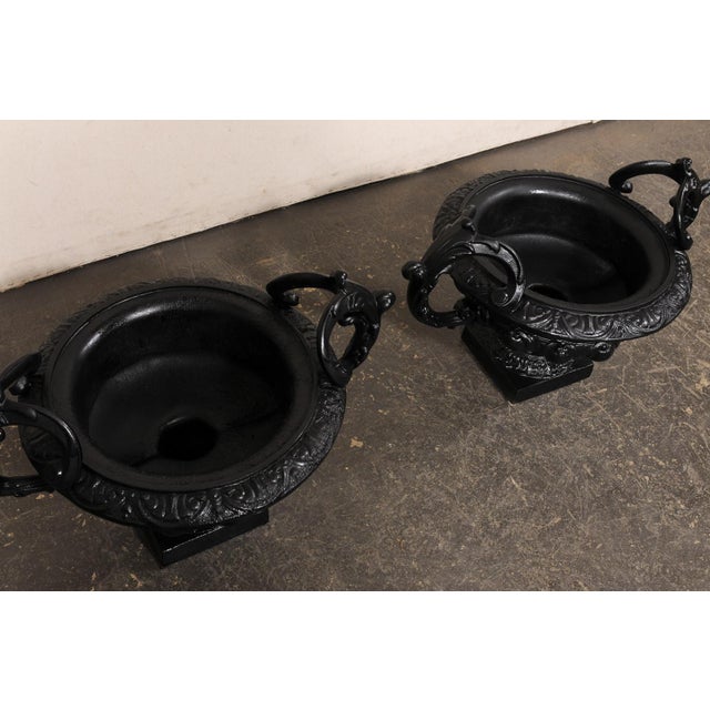 French Cast Iron Urn Planters, Late 19th C. For Sale - Image 13 of 13