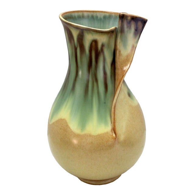 Signed by Marcel Garcia Arroyo MCM Master 11" Ceramic Ribbon Vase For Sale